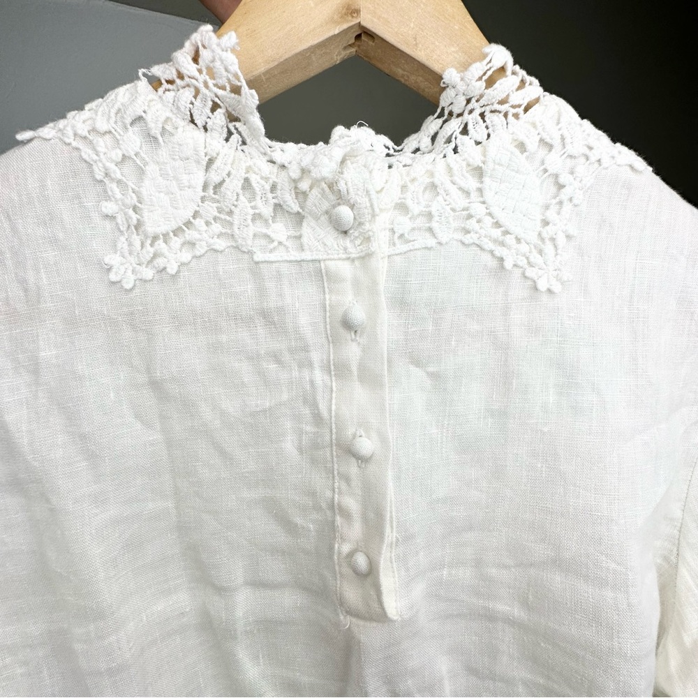 Zara Linen Crochet Top - Picture 11 of 16